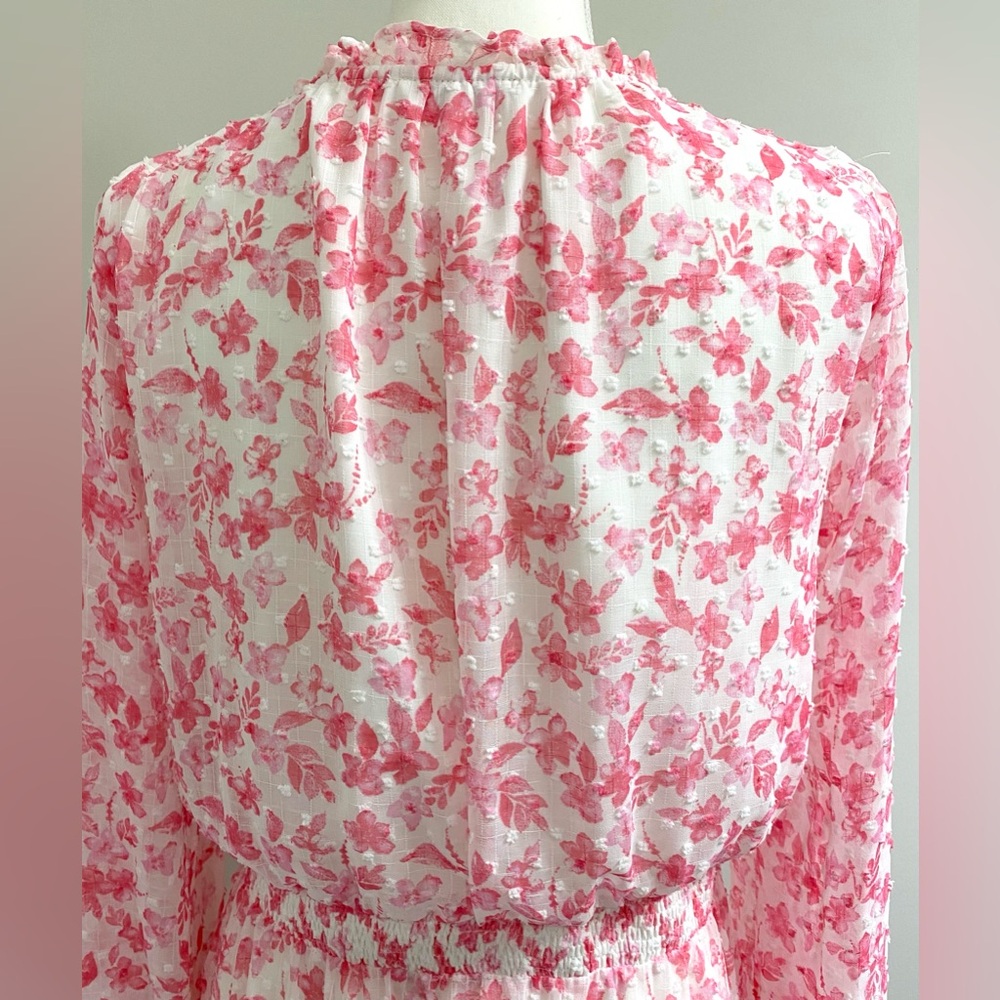 Skies&Blue Womens M Pink White Floral Dress Cottagecore Preppy Feminine Fairy - Picture 6 of 16